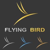 Metallic stylized flying bird logo design stock illustration Metallic stylized flying bird logo design stock illustration