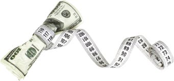 Metend band rond contant geld - concept strak stock foto Metend band rond contant geld - concept strak stock foto