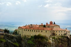 Meteora monastery, spectacular landscape with buildings on the t Stock Photo Meteora monastery, spectacular landscape with buildings on the t Stock Photo