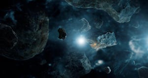 Meteorites in deep space planets. Asteroids in distant solar system. royalty free stock image Meteorites in deep space planets. Asteroids in distant solar system. royalty free stock image