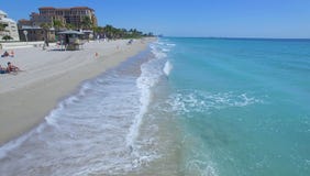 Metragem aérea da praia de Hollywood Florida, EUA imagens de stock Metragem aérea da praia de Hollywood Florida, EUA imagens de stock