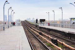 Metro subway bridge over the river Dnieper, Kiev, Ukrain stock image Metro subway bridge over the river Dnieper, Kiev, Ukrain stock image