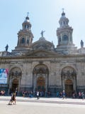 Metropolitan Cathedral of Santiago, in the Armas square, built b royalty free stock photography Metropolitan Cathedral of Santiago, in the Armas square, built b royalty free stock photography