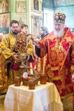 The Metropolitan celebrated the divine Liturgy in the Russian Orthodox Church. royalty free stock images The Metropolitan celebrated the divine Liturgy in the Russian Orthodox Church. royalty free stock images