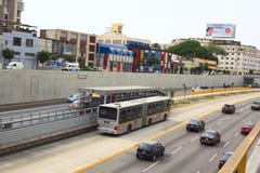 Metropolitanobus in Lima, Peru stock foto Metropolitanobus in Lima, Peru stock foto