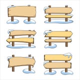 Metta dei puntatori di legno nella neve illustrazione vettoriale Metta dei puntatori di legno nella neve illustrazione vettoriale
