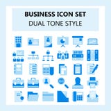 Metta dell'affare 30 e dell'icona dell'ufficio, stile piano con colore di tono doppio, royalty illustrazione gratis Metta dell'affare 30 e dell'icona dell'ufficio, stile piano con colore di tono doppio, royalty illustrazione gratis