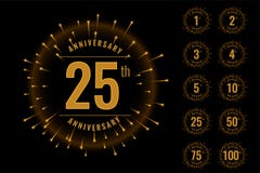 Metta dell'insieme dell'emblema del logotype di anniversario royalty illustrazione gratis Metta dell'insieme dell'emblema del logotype di anniversario royalty illustrazione gratis