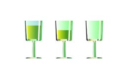 Metta il colpo di vetro con l'illustrazione verde delle bevande alcoliche su un fondo bianco isolato Immagini Stock Libere da Diritti Metta il colpo di vetro con l'illustrazione verde delle bevande alcoliche su un fondo bianco isolato Immagini Stock Libere da Diritti