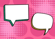 Metta il testo comico di Pop art in bianco del modello di dialogo royalty illustrazione gratis Metta il testo comico di Pop art in bianco del modello di dialogo royalty illustrazione gratis