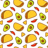 Mexicaans voedselpatroon stock illustratie Mexicaans voedselpatroon stock illustratie