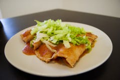 Mexican chicken enchiladas stock photo Mexican chicken enchiladas stock photo
