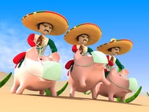 Mexicans From A Sombrero Stock Images
