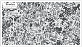 Mexico City Map in Retro Style. Outline Map. stock illustration Mexico City Map in Retro Style. Outline Map. stock illustration