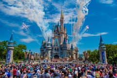 Mickey`s Royal Friendship Faire and fireworks on Cinderella Castle in Magic Kingdom at Walt Disney World Resort  2