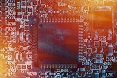 Microchip background - close-up of electronic circuit board Stock Photography Microchip background - close-up of electronic circuit board Stock Photography