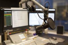 Microphone modern radio station broadcasting studio royalty free stock image Microphone modern radio station broadcasting studio royalty free stock image