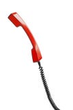 Microtelefono dal telefono della linea terrestre sui precedenti bianchi isolati immagine stock libera da diritti Microtelefono dal telefono della linea terrestre sui precedenti bianchi isolati immagine stock libera da diritti