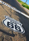 Middelpunt in historisch Route 66 Stock Foto Middelpunt in historisch Route 66 Stock Foto