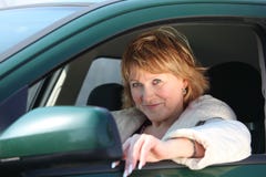 Middleaged Woman In Car Royalty Free Stock Image
