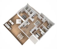 Mieszkanie płaski odgórny widok, meble i wystroje, plan, przekroju poprzecznego wewnętrzny projekt, architekta projektanta pojęci ilustracja wektor Mieszkanie płaski odgórny widok, meble i wystroje, plan, przekroju poprzecznego wewnętrzny projekt, architekta projektanta pojęci ilustracja wektor