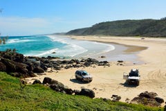 40-mijl strand in Groot Sandy National Park in Queensland royalty-vrije stock foto 40-mijl strand in Groot Sandy National Park in Queensland royalty-vrije stock foto
