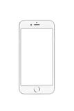 Milaan, Italië - September 19, 2016: Vooraanzicht van Zilveren Apple-iPhone 7 royalty-vrije stock afbeeldingen Milaan, Italië - September 19, 2016: Vooraanzicht van Zilveren Apple-iPhone 7 royalty-vrije stock afbeeldingen
