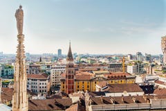 Milan cityscape view from Duomo cathedral in the morning. royalty free stock images Milan cityscape view from Duomo cathedral in the morning. royalty free stock images