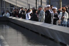 Military At The National September 11 Memorial Royalty Free Stock Images