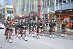Military Bagpipers in Saint Patrick's Day parade Stock Photo Military Bagpipers in Saint Patrick's Day parade Stock Photo