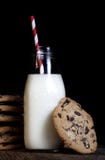 Milk And Chocolate Chip Cookies Stock Photography Milk And Chocolate Chip Cookies Stock Photography
