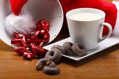 Milk And Cookies For Santa Stock Image