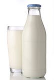 Milk bottle with glas