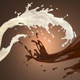 Milk and hot chocolate splashes royalty free illustration Milk and hot chocolate splashes royalty free illustration