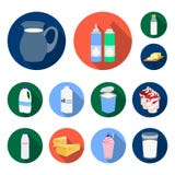 Milk product flat icons in set collection for design.Milk and food vector symbol stock web illustration. Stock Photo Milk product flat icons in set collection for design.Milk and food vector symbol stock web illustration. Stock Photo