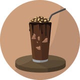 Milk shake do chocolate com algumas porcas ilustração stock Milk shake do chocolate com algumas porcas ilustração stock