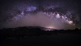 Milky Way Galaxy Over the Desert royalty free stock photos Milky Way Galaxy Over the Desert royalty free stock photos
