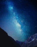 Milky Way Over The Mountain Showing Stars And Gases Stock Photos Milky Way Over The Mountain Showing Stars And Gases Stock Photos