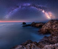 Milky Way Over The Sea Stock Photography Milky Way Over The Sea Stock Photography