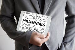 MILLENNIALS CONCEPT Business team hands at work with financial r stock image MILLENNIALS CONCEPT Business team hands at work with financial r stock image