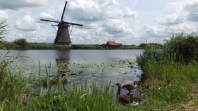 Mills near Rotterdam, Kinderdijk village royalty free stock image Mills near Rotterdam, Kinderdijk village royalty free stock image