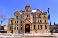 Milwaukee, Wisconsin / USA - April 15, 2019: The beautiful Turnveneir Milwaukee building in the downtown area royalty free stock image Milwaukee, Wisconsin / USA - April 15, 2019: The beautiful Turnveneir Milwaukee building in the downtown area royalty free stock image