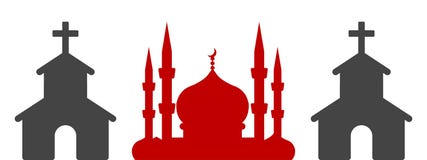 Minaret and bell tower silhouette royalty free illustration Minaret and bell tower silhouette royalty free illustration