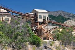 Old dismantled iron mine in Sardinia stock photography Old dismantled iron mine in Sardinia stock photography