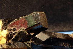 Minerais Cristal de tourmaline/de schorl et de quartz/de morion noirs images stock Minerais Cristal de tourmaline/de schorl et de quartz/de morion noirs images stock