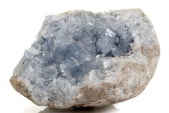 Mineralisk sten Celestine f?r makro i aveln en vit bakgrund royaltyfri bild Mineralisk sten Celestine f?r makro i aveln en vit bakgrund royaltyfri bild