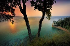 Miners Castle Sunset - Lake Superior royalty free stock photos Miners Castle Sunset - Lake Superior royalty free stock photos