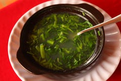 Minestra dell'asiatico di ipomea immagini stock libere da diritti Minestra dell'asiatico di ipomea immagini stock libere da diritti