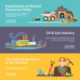 Mineur Banner Set illustration stock Mineur Banner Set illustration stock