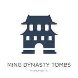 ming het pictogram van dynastiegraven in in ontwerpstijl ming het pictogram van dynastiegraven op witte achtergrond wordt geïsole stock illustratie ming het pictogram van dynastiegraven in in ontwerpstijl ming het pictogram van dynastiegraven op witte achtergrond wordt geïsole stock illustratie